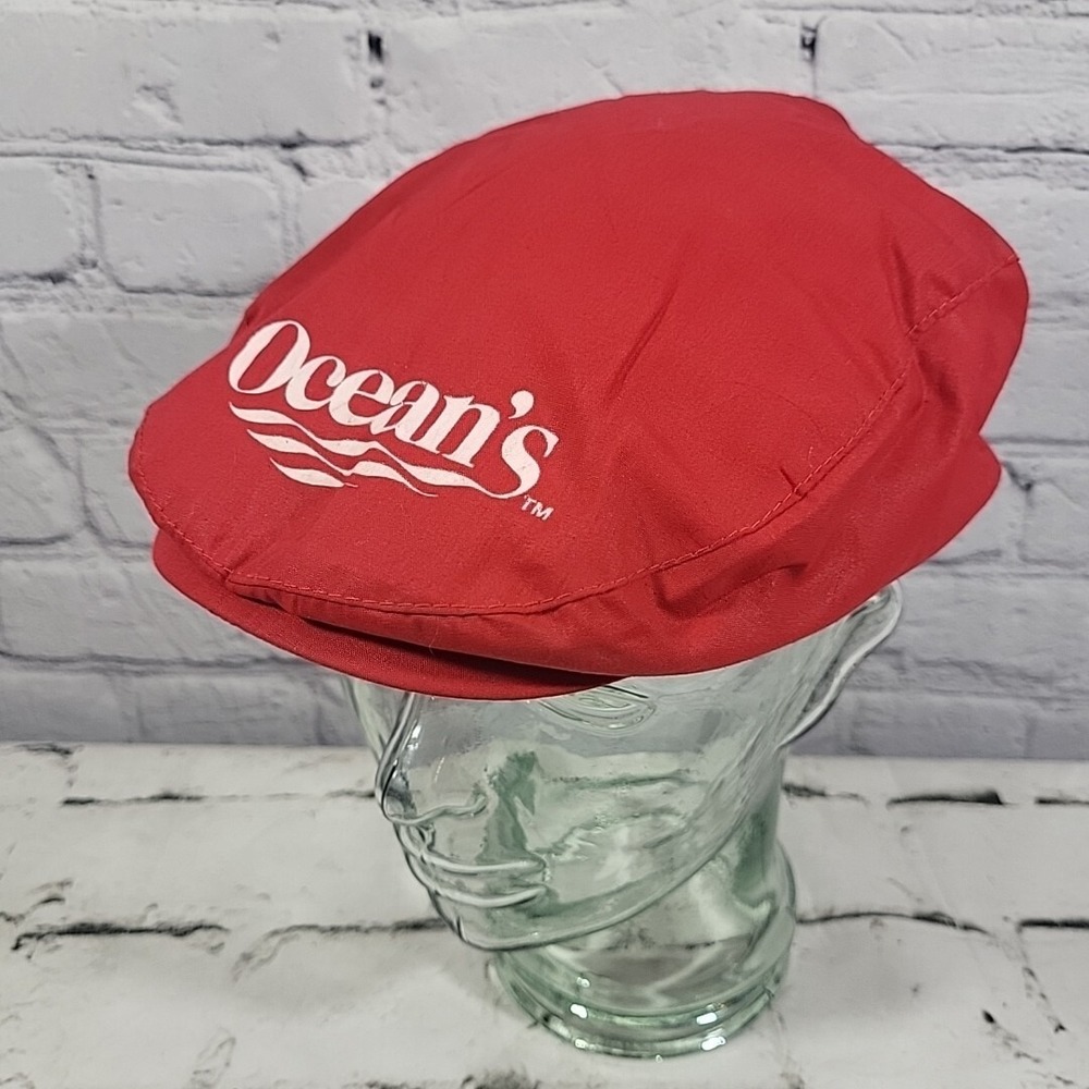 Oceans Vintage Advertising Crew Cap Red Snapback Flat Cap Hat